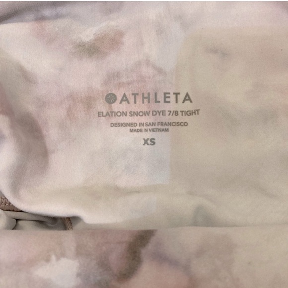 ATHLETA BUNDLE Cream Long Sleeve Slub Crop Top & Elation Snow Dye 7/8 Legging XS - Picture 4 of 9